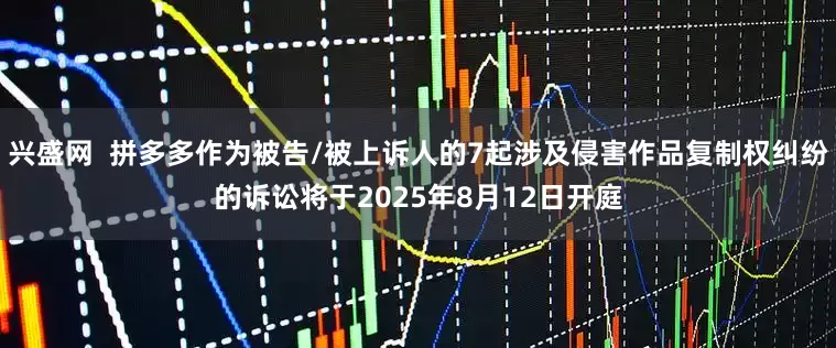 兴盛网  拼多多作为被告/被上诉人的7起涉及侵害作品复制权纠纷的诉讼将于2025年8月12日开庭